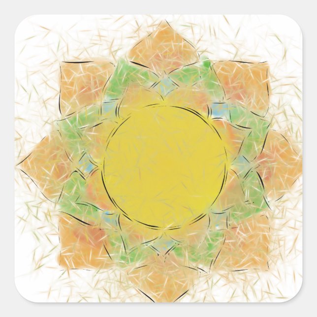 Blume Ethereal Quadratischer Aufkleber (Vorderseite)