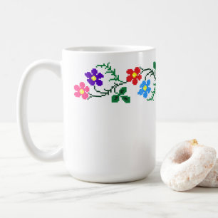 Blume Ethnische Stickerei Tasse