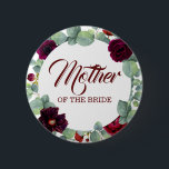 Blume Eukalyptus Wedding Button<br><div class="desc">Hochzeitsknopf für Mutter,  Vater,  Schwester,  Bruder der Braut oder Bräutigam..</div>