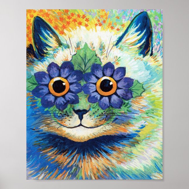 Blume Eyes Cat, Louis Wain Poster (Vorne)