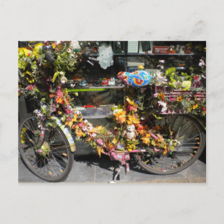 Blume-Fahrrad-Postkarte Postkarte