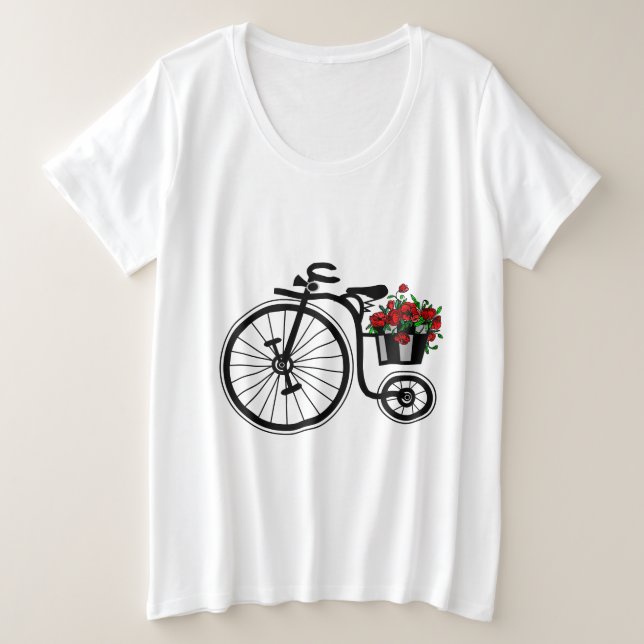 Blume Fahrrad T - Shirt (Design vorne)