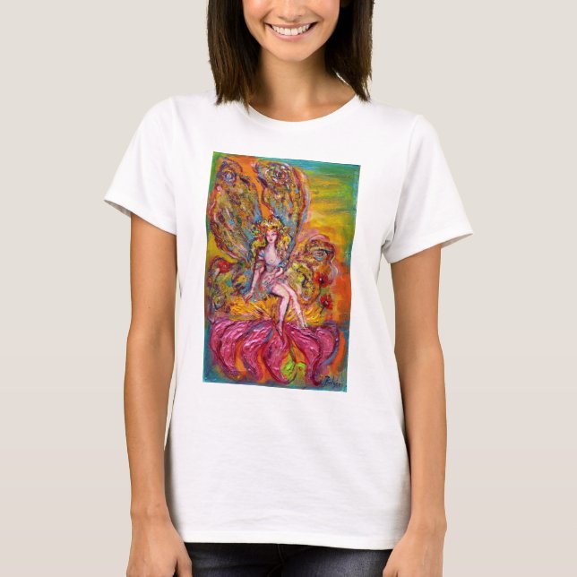 BLUME FAIRE AUF DER PINK IRIS Fantasy T-Shirt (Vorderseite)