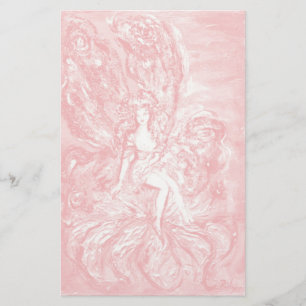 BLUME FAIRE AUF IRIS Pink White Fantasy Briefpapier