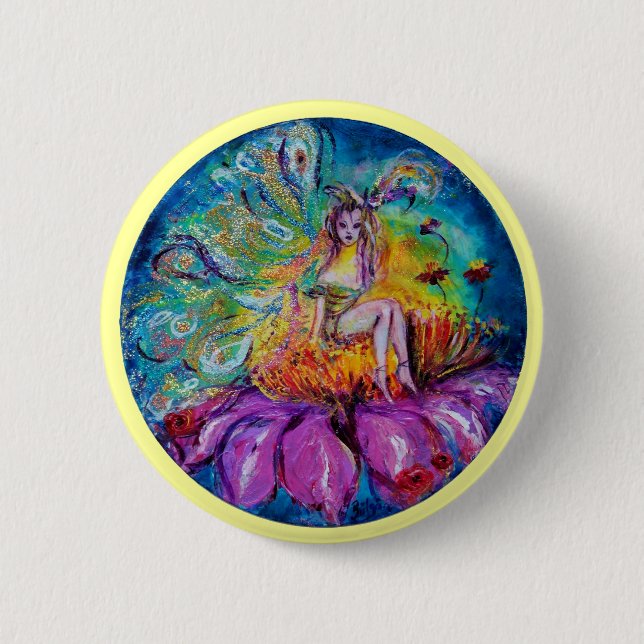BLUME FAIRE IN DER NACHT Fantasy Button (Vorderseite)