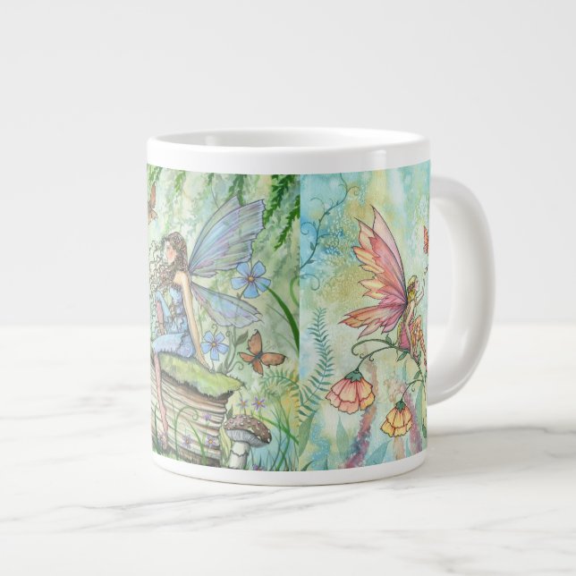 Blume Fairies Fantasy Art Jumbo Tasse (Vorderseite Rechts)
