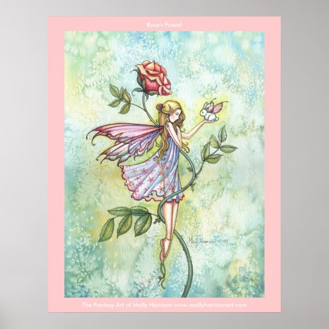 Blume Fairy Bunny Poster drucken (Vorne)