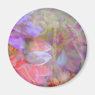 Blume Fairy Double Exposure Fantasy Art Magnet