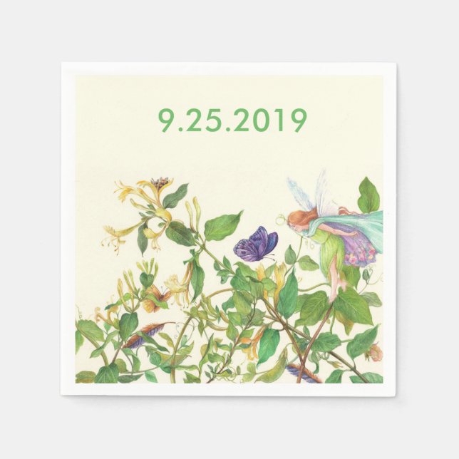 Blume Fairy Ethereal Wasserfarbe Custom Serviette (Vorderseite)