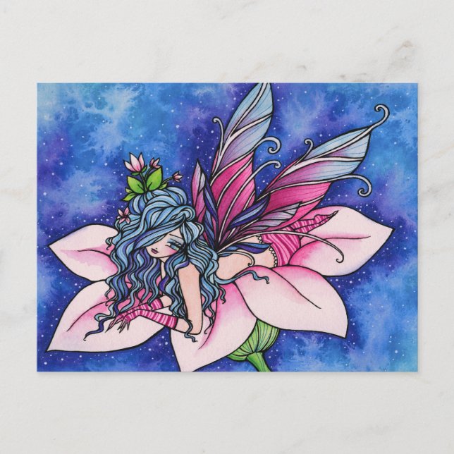 Blume Fairy Fantasy Postcard von Hannah Lynn Postkarte (Vorderseite)