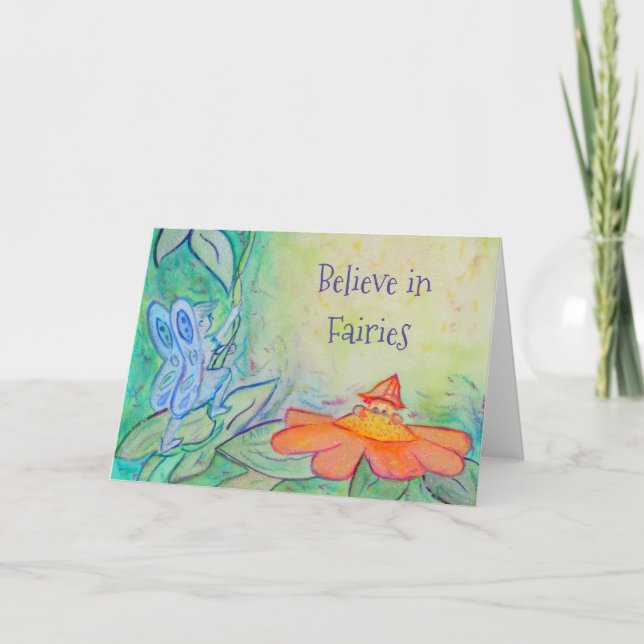 Blume Fairy Garden Art Grußkarte Karte (Vorderseite)