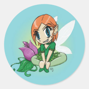 Blume Fairy Runder Aufkleber
