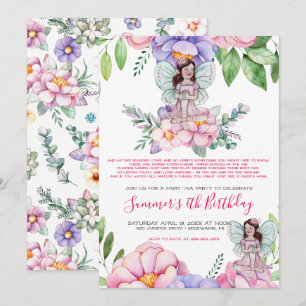 Blume Fairy Tea Party Einladung