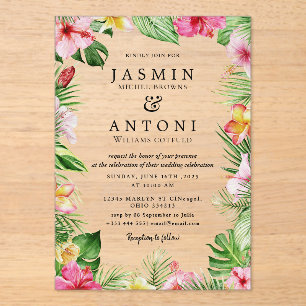 Blume fallen Foliage Wedding Acryleinladungen