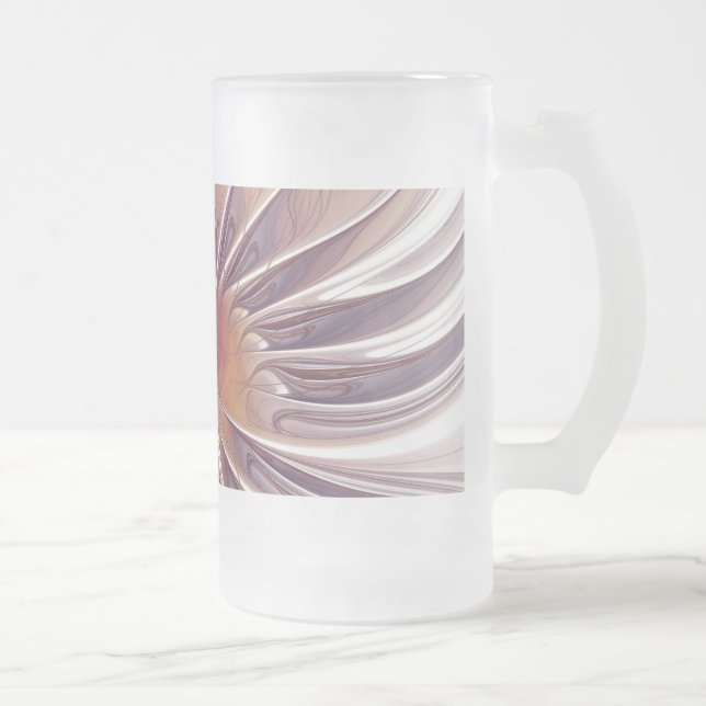 Blume Fantasy abstraktes Fraktal Kunst Mattglas Bierglas (Rechts)