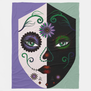 Blume Fantasy Skull Blankes Fleecedecke