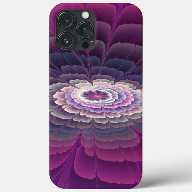 Blume Farbenfrohe Abstrakte Fraktal Rosa Case-Mate iPhone Hülle (Rückseite)