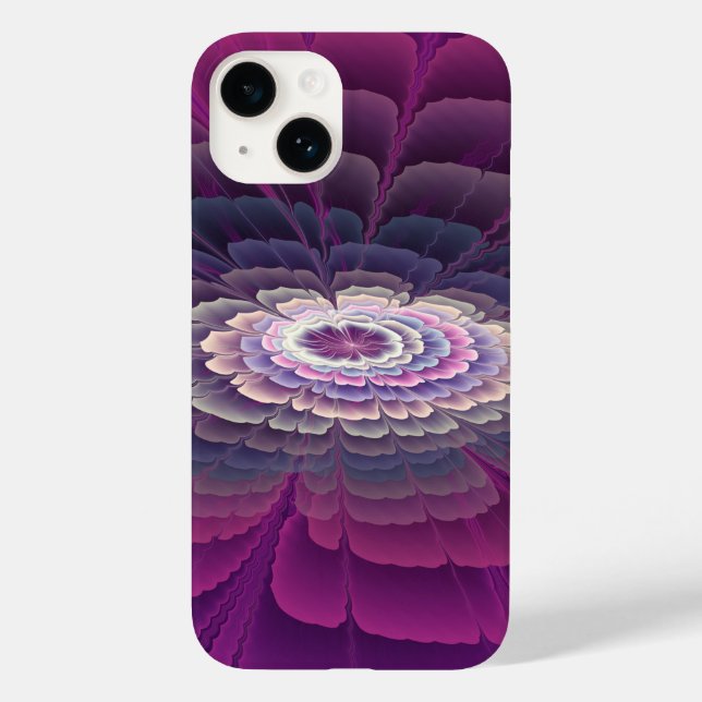 Blume Farbenfrohe Abstrakte Fraktal Rosa Case-Mate iPhone Hülle (Rückseite)