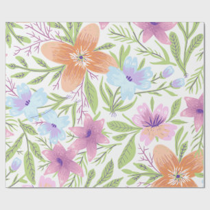 Blume Farbenfrohe Natur Elegante Vintag Geschenkpapier