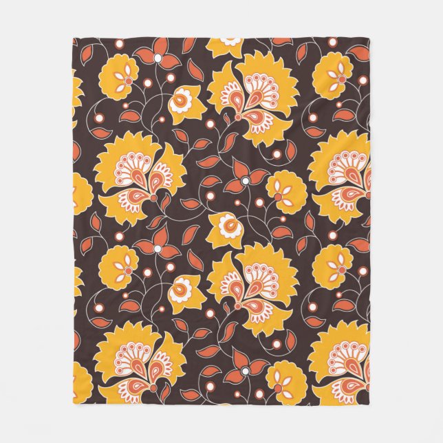 Blume-farbiges Indianerstil auf br Fleecedecke (Vorderseite)