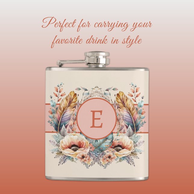 Blume Federn ergänzen Orange Flachmann (Von Creator hochgeladen)