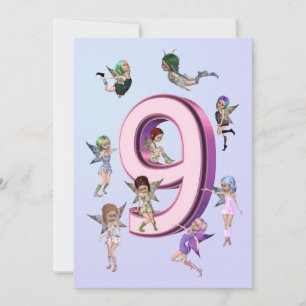 Blume Feen 9. Geburtstagsparty Einladung