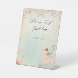 Blume Feenmädchen Geburtstagsgeschenk und -karte Sockelschild