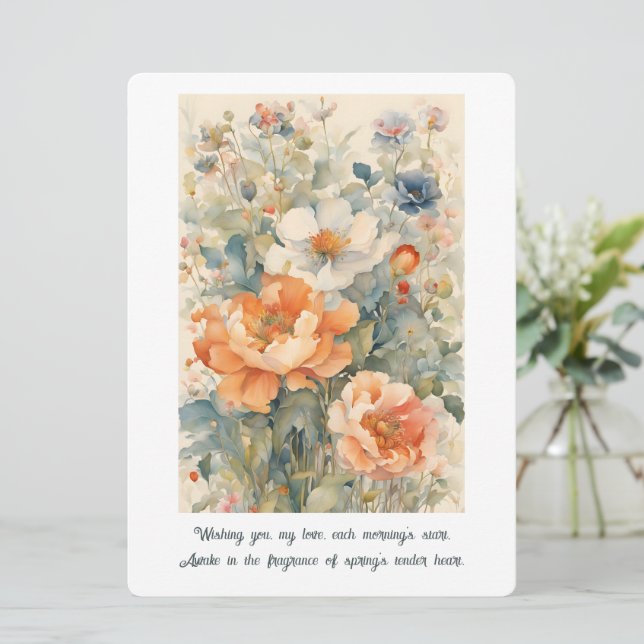 Blume Feiertagskarte (Stehend Vorderseite)