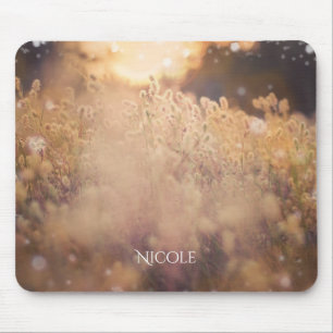 Blume Feld Rustikales Land Sonnenuntergang Mousepad