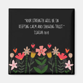 Blume Felder schwarz Magnet