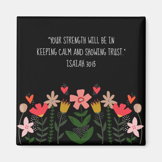 Blume Felder schwarz Magnet (Vorne)