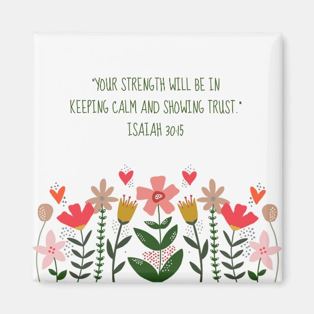 Blume-Felder weiß Magnet (Vorne)