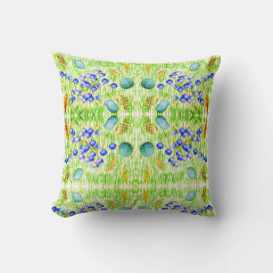 Blume Ferns Grass Rocks Malerei Abstrakt Art Kissen