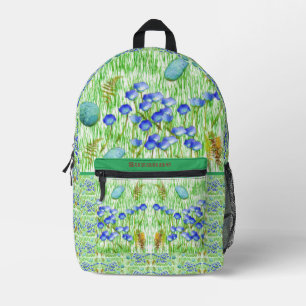 Blume Ferns Grass Rocks Malerei Personalisiert Bedruckter Rucksack