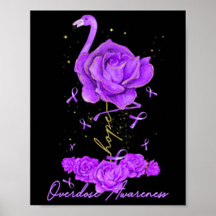 Blume Flamingo Hoffnung Lila Ribbon Überdosis Awar Poster