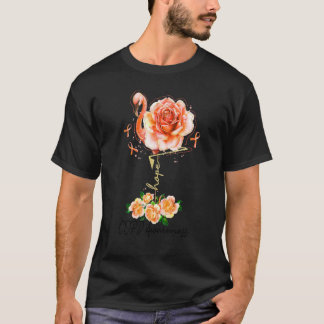 Blume Flamingo Hope Orange Ribbon Copd Awareness T-Shirt