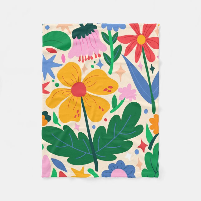 Blume Fleecedecke (Vorderseite)