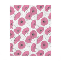 Blume-Fleecedecke aus Mohn