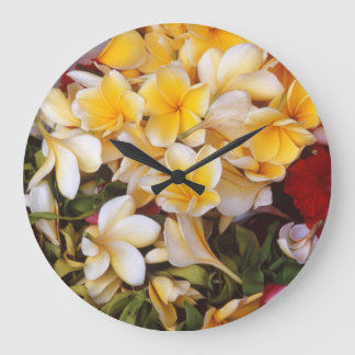 Blume, Flora, Frangipani-Acrylmauer-Uhr Große Wanduhr