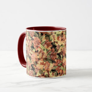 Blume floral beige gelb orange braune Blumen Fl Tasse
