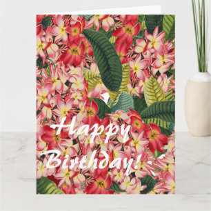 Blume Floral Botanische Plumeria Big Birthday Card Karte