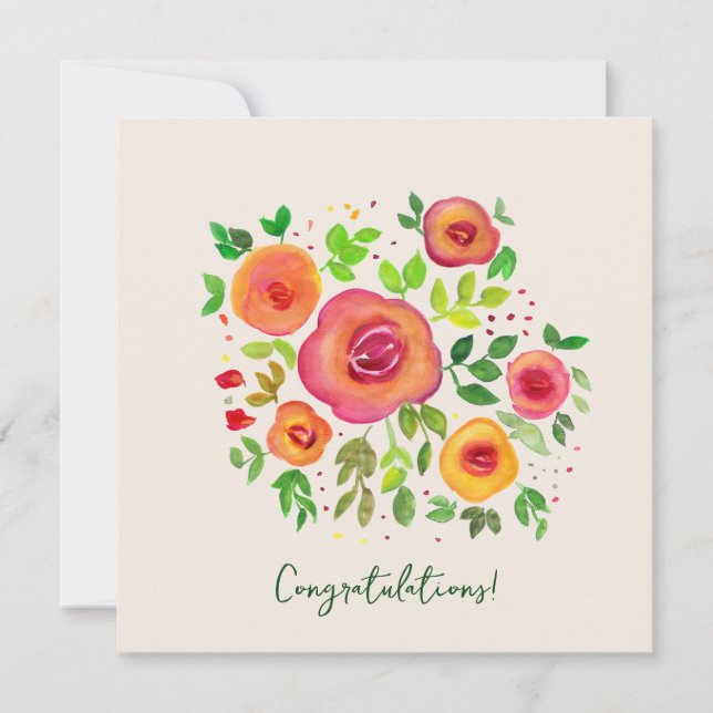 Blume Floral Bouquet Herzlichen Glückwunsch (Vorderseite)