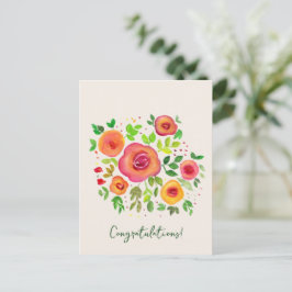 Blume Floral Bouquet Herzlichen Glückwunsch Postkarte