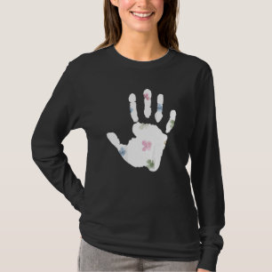 Blume Floral Handprint Grafik Unisex Art T-Shirt