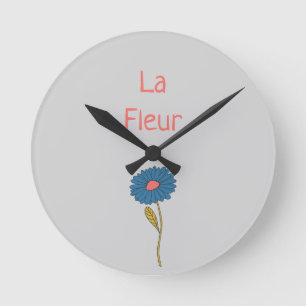 Blume "Floral La Fleur" Runde Wanduhr