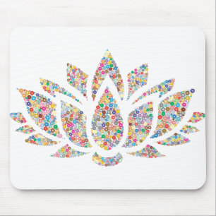 Blume Floral Lotus Pflanze Kreise Dosen Abstrakt Mousepad
