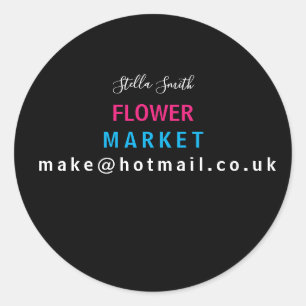 Blume, Florist, Marktdesigner Runder Aufkleber
