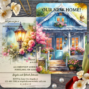 Blume Foto Housewarming Einladung