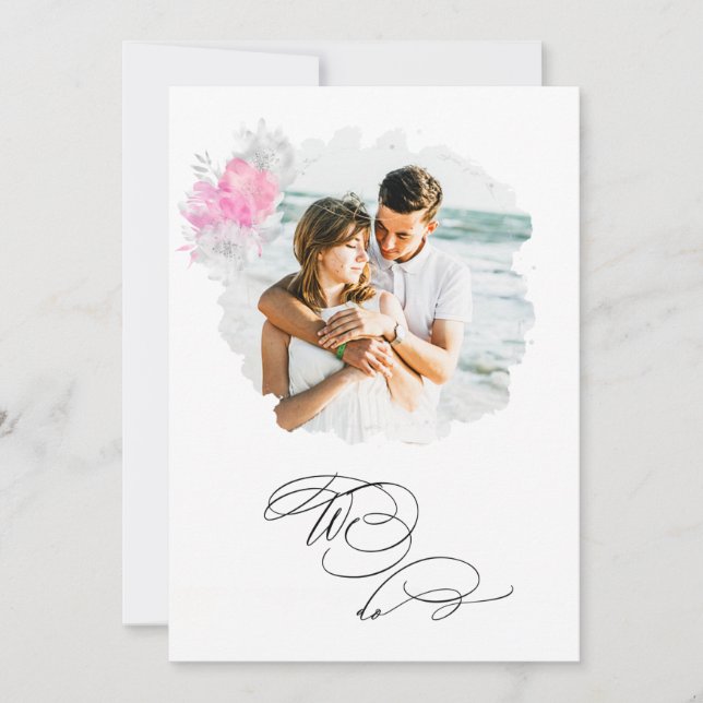 *~* Blume FOTO UAWG + QR AR6 WE Wedding Invi Einladung (Vorderseite)