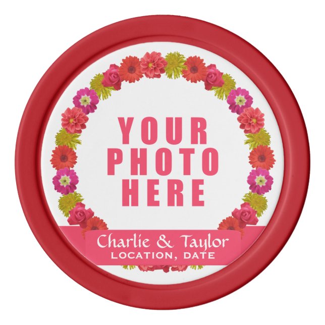 Blume Foto- und Text-Poker-Chips Pokerchips (Vorderseite)